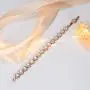 SWEETV Round Cubic Zirconia Wedding Bracelets for Brides, Crystal Elegant Tennis Bracelet for Women Bridal Jewelry