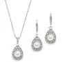 Mariell Wedding Necklace and Earrings Pearl Jewelry Set with Inlaid CZ Frame for Bridesmaids & Brides Mariell Wedding Necklace and Earrings Pearl Jewelry Set with Inlaid CZ Frame for Bridesmaids & Brides