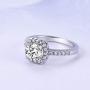 UFOORO CZ Ring Solitaire Crystal Womens Engagement Rings Cubic Zirconia Wedding Band Gift