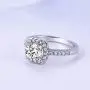 UFOORO CZ Ring Solitaire Crystal Womens Engagement Rings Cubic Zirconia Wedding Band Gift