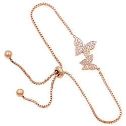 WeimanJewelry Love Gift Cubic Zirconia CZ Bridal Butterfly Adjustable Bracelet for Women