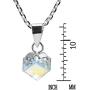 AeraVida Gleaming Mirror Fashion Crystal Cube Prism .925 Sterling Silver Pendant Necklace