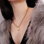 2Pcs Layered Lock Key Pendant Necklace Punk Chunky Gold Necklace Long Chain Statement Choker for Women Men