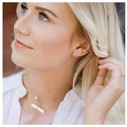 18K Gold Circle Stud Earrings 10MM Small Round Hoop Post Stud for Women Minimalist Jewelry Unisex