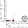 Gem Stone King 925 Sterling Silver Red Garnet Pendant Earrings Set For Women (3.68 Ct Heart Shape with 18 Inch Silver Chain)