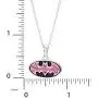 DC Comics Batman Jewelry for Women, Sterling Silver Pink Crystal Batman Logo Pendant Necklace, 18'' Chain
