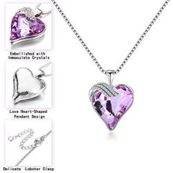 IEFRICH Gifts for Women Jewelry, Cubic Zirconia Birthstone Crystal Love Heart Pendant Necklace Gifts for Mom Wife Girlfriend Birthday Anniversary Mothers Day Valentines