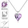 IEFRICH Gifts for Women Jewelry, Cubic Zirconia Birthstone Crystal Love Heart Pendant Necklace Gifts for Mom Wife Girlfriend Birthday Anniversary Mothers Day Valentines
