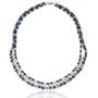 Elegant Womens Hematite Magnetic Therapy Necklace with Healing Stones Pain Relief for Neck Arthritis Migraine Headaches Shoulders and Back (Regular, Blue Cat Eye)