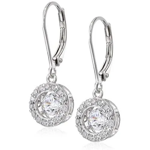 925 Sterling Silver Dancing Cubic Zirconia Love Knot, Halo or Twisted Knot Drop Earrings 925 Sterling Silver Dancing Cubic Zirconia Love Knot, Halo or Twisted Knot Drop Earrings