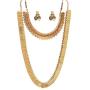 YouBella Gold Plated Long Traditional Maharani Coin Necklace Set with Earrings for Girls and Women