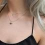 DELLA MODA Dainty Little North Star CZ Gold Necklace | 18k Gold Plated Hypoallergenic Brass