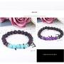 Qiaoqiao 7 Pack 7 Chakras Aromatherapy Essential Oil Diffuser Bracelet Lava Rock Bead Bracelets Semi Precious Gem Stress Relief Yoga Beads Elastic Bracelet Jewelry for Men Women Gift