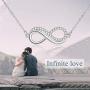 YFN Infinity Necklace Sterling Silver Infinity Love Pendant Necklace Cubic Zirconia Infinity Jewelry for Women Gifts