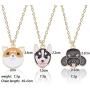 Cartoon Pet Dog Pendant Necklace,Creative Animal Jewelry Clavicle Necklace for Birthday Gift