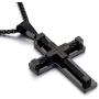 YL Mens Cross Necklace 316L Stainless Steel Bigger Jesus Christ Pendant White/Gold/Black Rolo Chain Jewelry