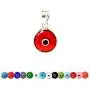 MIZZE Made for Luck Authentic 925 Sterling Silver 10 MM Round Glass Evil Eye Charm Turkish Protection Pendant DIY - 14 Colors to Choose from MIZZE Made for Luck Authentic 925 Sterling Silver 10 MM Round Glass Evil Eye Charm Turkish Protection Pendant DIY - 14 Colors to Choose from