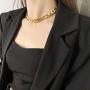 Gold Figaro Chain Choker Necklace Short for Women 16'' 18K Gold Plated Punk Gothic Hip Hop Thick Cuban Link Chunky Necklace for Womens Girls