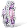 Santuzza Twisted Pendant 925 Sterling Silver Amethyst Pink Cubic Zirconia Necklace Jewelry Gift for Women