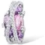 Santuzza Twisted Pendant 925 Sterling Silver Amethyst Pink Cubic Zirconia Necklace Jewelry Gift for Women Santuzza Twisted Pendant 925 Sterling Silver Amethyst Pink Cubic Zirconia Necklace Jewelry Gift for Women