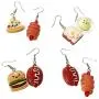 New Funny Fast Food Hamburger Sandwich Pizza Shape Drop Earrings for Women Girls Fashion Creative Female Trendy Dangle Earrings