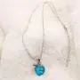 Women Ocean Heart Pendant Necklace, Heart Cut Crystal Simulated Aquamarine White Gold Plated Adjustable Chain Jewelry for Birthday Party Wedding Engagement Xmas Gift
