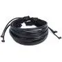 Adjustable Leather Bracelet Black Leather Wristband cuff genuine men and women Adjustable Leather Bracelet Black Leather Wristband cuff genuine men and women