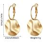 Round Disc Circle Plate Minimalist Fishhook Elegant Dangle Drop Earrings Chic Geometric Dangling Hanging Fashion Lightweight Simple Modern Statement Jewelry Gifts