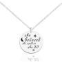 Inspirational Jewelry 925 Sterling Silver Disc Coin Pendant Engraved She Believed She Could So She Did Necklace for Teen Girl Friend Encouragement Gift