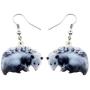 NEWEI Acrylic Possum Didelphid Earrings Dangle Drop Unique Animal Jewelry For Women Girl Charm Gift