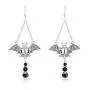 Funyrich Gothic Beaded Earrings Set Silver Bat Pendant Halloween Earring Jewelry Accessory for Women and Girls (Black Bead) Funyrich Gothic Beaded Earrings Set Silver Bat Pendant Halloween Earring Jewelry Accessory for Women and Girls (Black Bead)