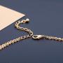 Jovono Multilayered Y-Necklaces Rhinestone Necklace Chain Jewelry for Women and Girls (Gold)