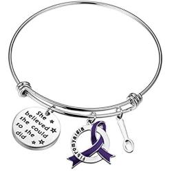 AKTAP Spoon Theory Gifts Fibromyalgia Awareness Bracelet Spoonie Pendant She Believed She Could So She Did Fibromyalgia Chronic Illness Warrior Jewelry