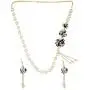 Efulgenz Black Floral Faux Pearl Beads Strand Necklace Earrings Fashion Costume Jewelry Set for Women Girls
