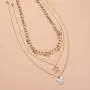 S SNUOY Gold Layered Butterfly Choker Necklace for Women Fashion Butterfly Turcos Pendant Love Chain Jewelry