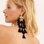 Long Tassel Earrings Statement Bohemian Pom Ball Handmade Drop Dangle Earrings for Women Girls