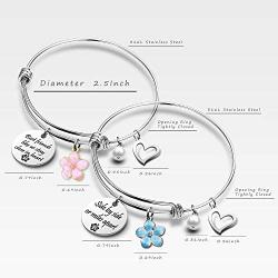 Friendship Bracelets for 2 BFF Heart Jewelry Christmas Birthday Gift for Friends Side by side or miles apart(BR-Sidebyside)