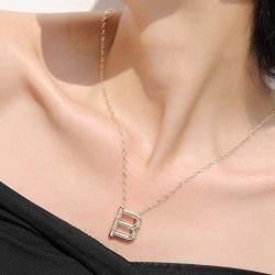 Hidepoo Large Letter Necklace for Women – 14k Gold Filled Cubic Zirconia Initial Pendant Necklace, Big 26 Alphabet Monogram Letter Name Necklace for Women Girl