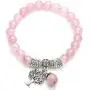 Top Plaza Stretch Rose Quartz Tree of Life Lucky Stone Bracelet Reiki Healing Crystal Gemstone Dangle Charms Pendant Birthstone Bracelet(6.2'')