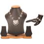 Touchstone Indian Bollywood Tribal Boho Gypsy Oxidized Jewelry Beautiful Hand Cut Motifs Designer Jewelry Necklace Set in Oxidized Silver Tone for Women.