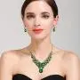 BriLove Womens Costume Fashion Crystal Teardrop Marquise Butterfly Filigree Enamel Statement Necklace Dangle Earrings Set BriLove Womens Costume Fashion Crystal Teardrop Marquise Butterfly Filigree Enamel Statement Necklace Dangle Earrings Set