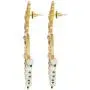 Aheli Indian Handmade Floral Enamel Faux Stone Studded Drop Dangle Earrings with Beaded Tassel Ethnic Wedding Fashion Jewelry for Women