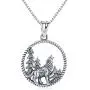 CHENGHONG Wolf Necklace 925 Sterling Silver Viking Accessories Wolf Pendant Jewelry Gifts for Girls Women Men