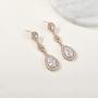 SWEETV Cubic Zirconia Teardrop Wedding Bridal Earrings for Women,Bridesmaids,Brides - Crystal Rhinestones Dangle Earrings Jewelry