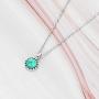 michooyel S925 Sterling Silver Dainty Turquoise/Opal Pendant Necklace Petite Birthstone Layering Necklace for Women Girls