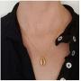 Yalice Simple Conch Shell Pendant Necklace Cowrie Necklaces Gold Jewelry for Women and Girls