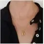 Yalice Simple Conch Shell Pendant Necklace Cowrie Necklaces Gold Jewelry for Women and Girls
