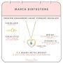 Femme Luxe Gemstone and Diamond Accent Heart Pendant Necklace, Gold Plated 925 Sterling Silver, Jan to Dec Birthstone, 18inch Chain, Hypoallergenic, Gift Ready Packaging