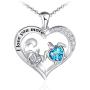Distance Health and Longevity Mom and Baby Sea Turtle Pendant Necklace for Women 925 Sterling Silver Love Heart Jewelry Gifts for Women Girls Mother Wife