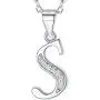 SILVERCUTE 925 Sterling Silver 26 Letters Pendant Cute Choker Chain with Monogram Charm Tiny Initial Necklace for Women Girls, Polished or CZ Style, with Gift Box